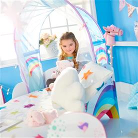 Yksisarvinen ja sateenkaari Juniorsänky, katos + säilytystila-3