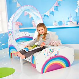 Yksisarvinen ja sateenkaari Juniorsänky, katos + säilytystila-4