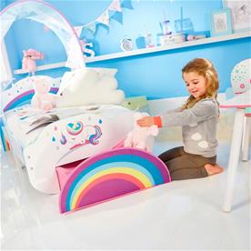 Yksisarvinen ja sateenkaari Juniorsänky, katos + säilytystila-5